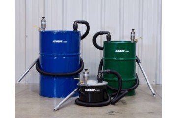 雙向油槽輸送器在近距離快速清空槽池Reversible Drum Vac Quickly Empties Sump In Close Quarters 